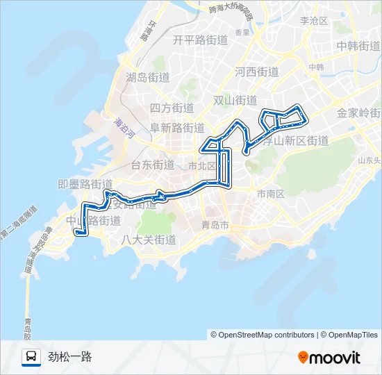 公交308环线路的线路图