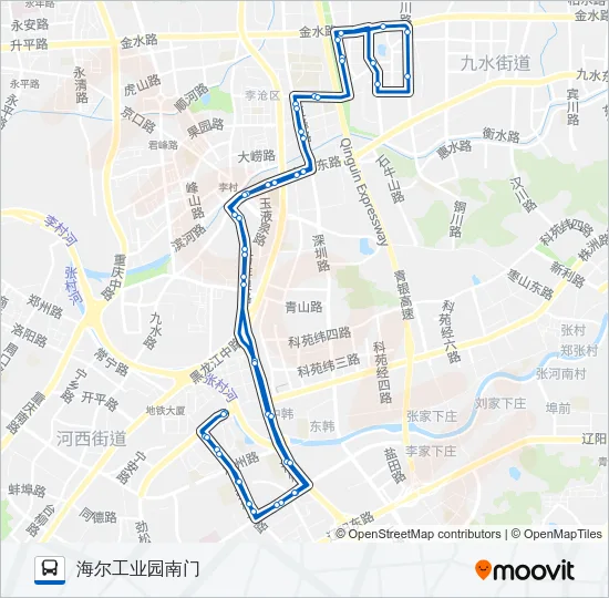 公交633环线路的线路图