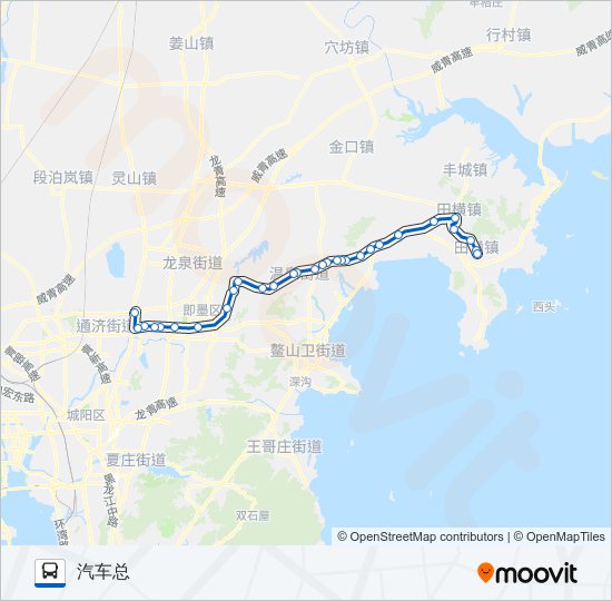 公交即墨102路的线路图