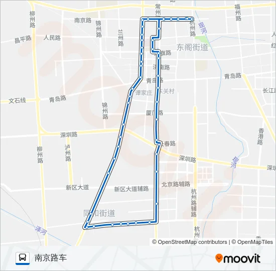 平度7路西线 Bus Line Map
