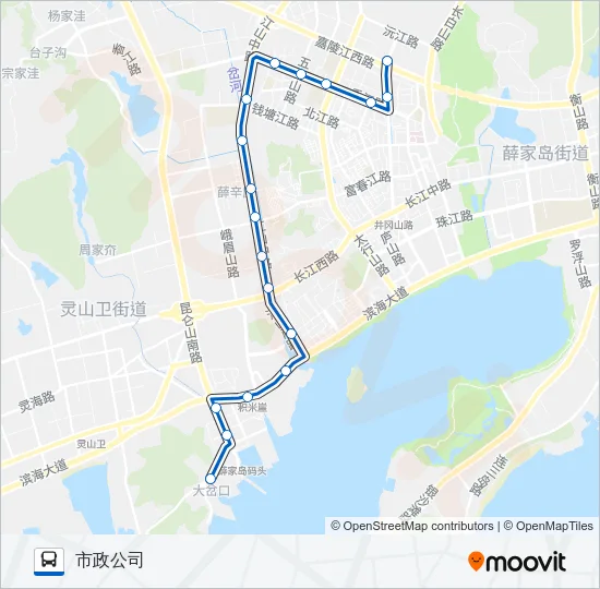 公交开发区51路的线路图