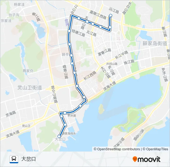 公交开发区51路的线路图