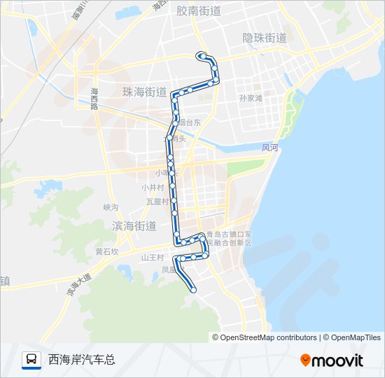 公交胶南105路的线路图