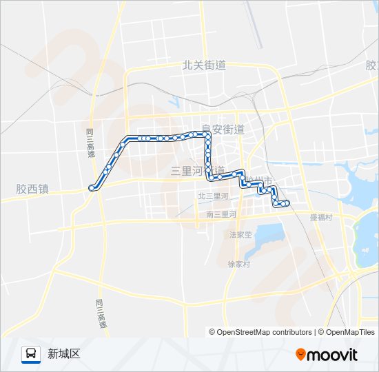胶州203路 bus Line Map
