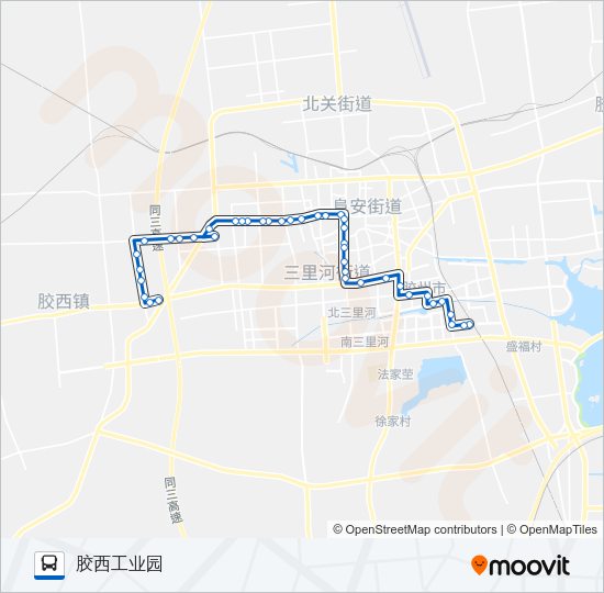 公交胶州203路的线路图