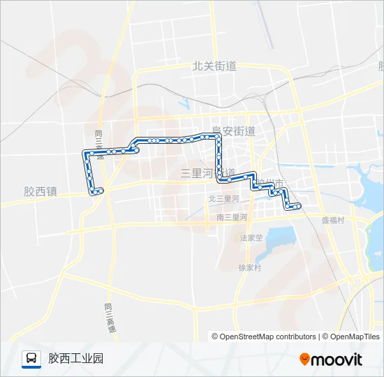 公交胶州203路的线路图