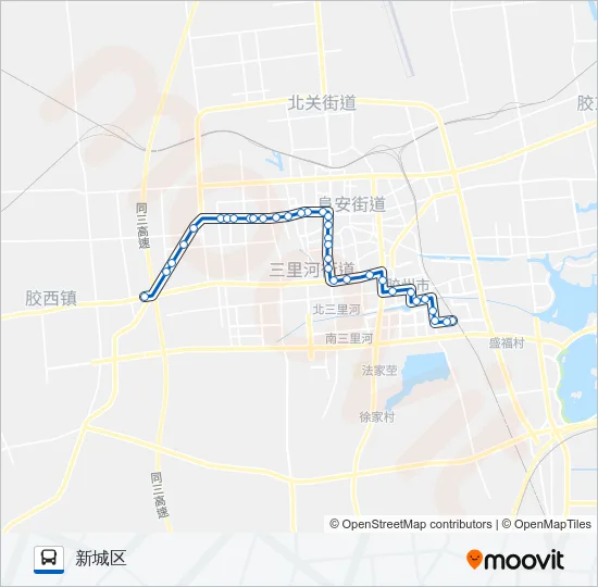胶州203路 Bus Line Map