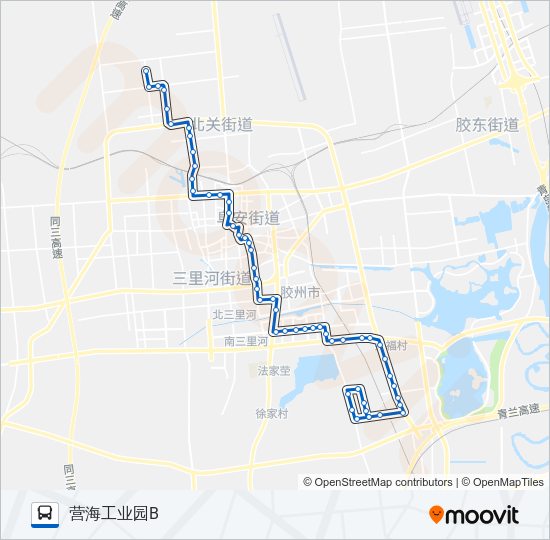 公交胶州205路的线路图