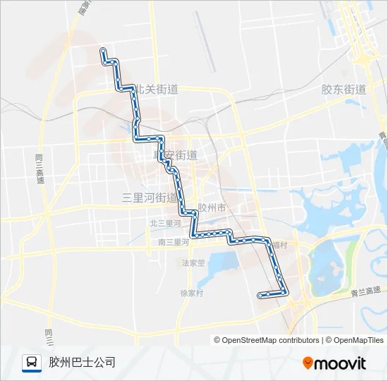 公交胶州205路的线路图