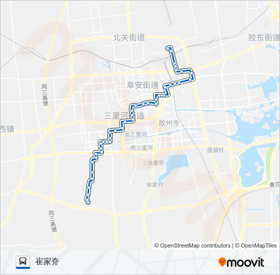 胶州206路 Bus Line Map