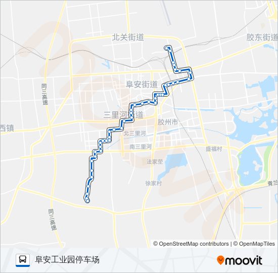 胶州206路 Bus Line Map