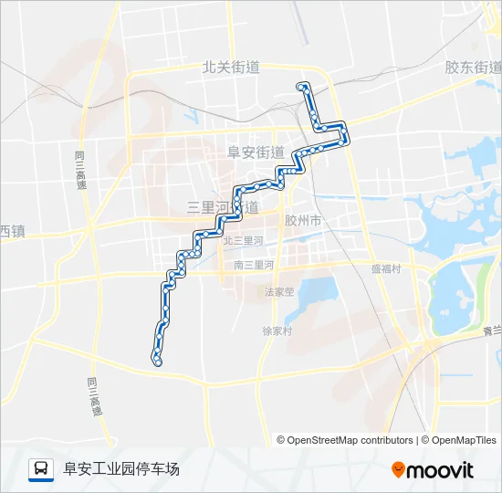 胶州206路 Bus Line Map
