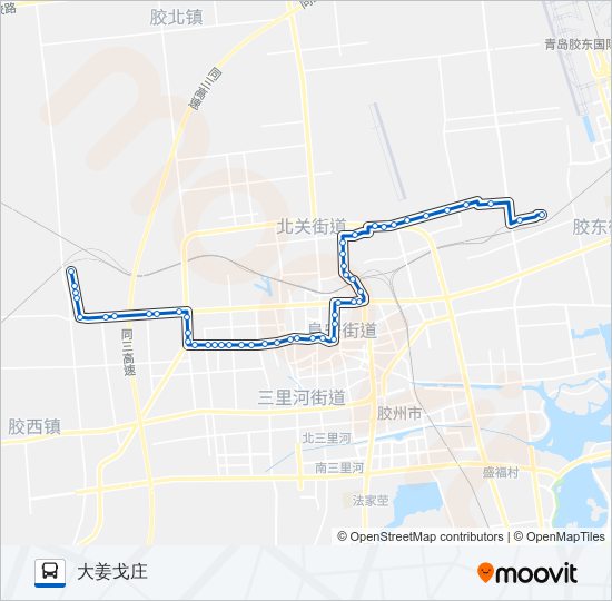 胶州207路 bus Line Map