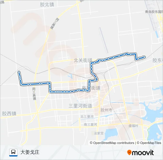 胶州207路 Bus Line Map