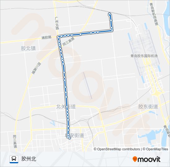 胶州208路 Bus Line Map
