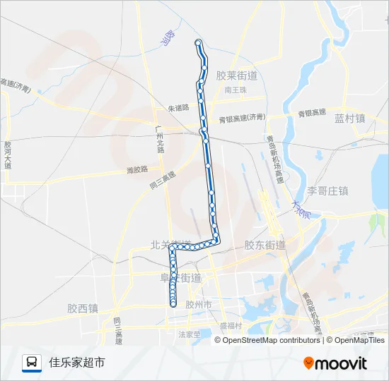 胶州209路 Bus Line Map