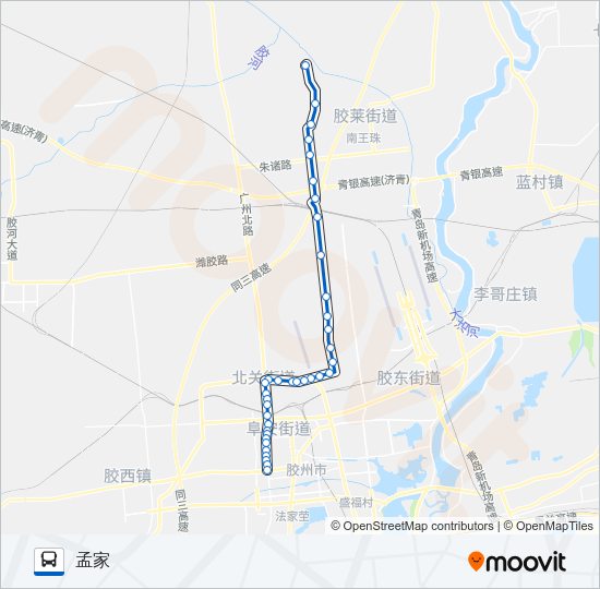 公交胶州209路的线路图