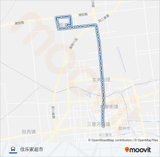胶州210路 Bus Line Map