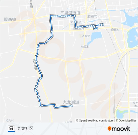 胶州303路 bus Line Map