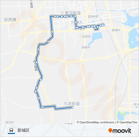 胶州303路 bus Line Map