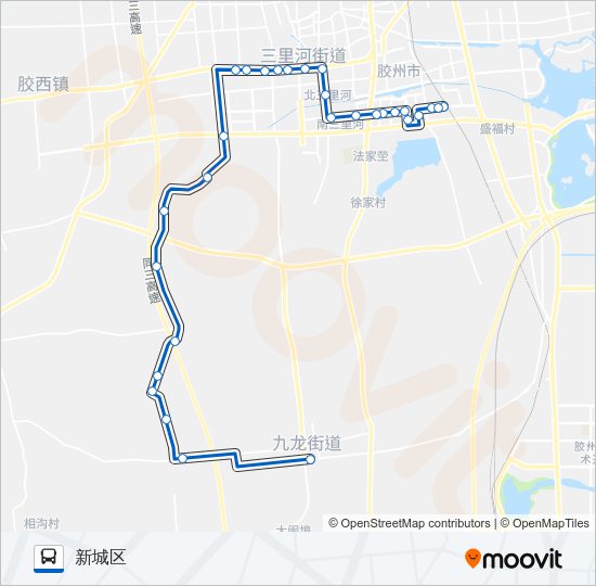 公交胶州303路的线路图