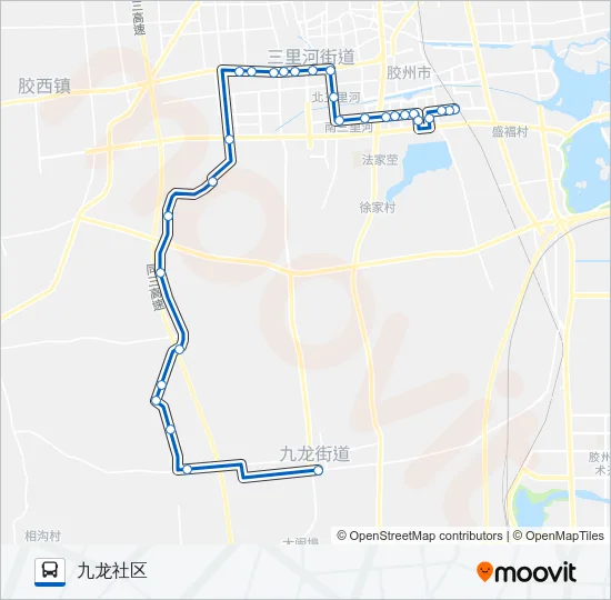 胶州303路 Bus Line Map