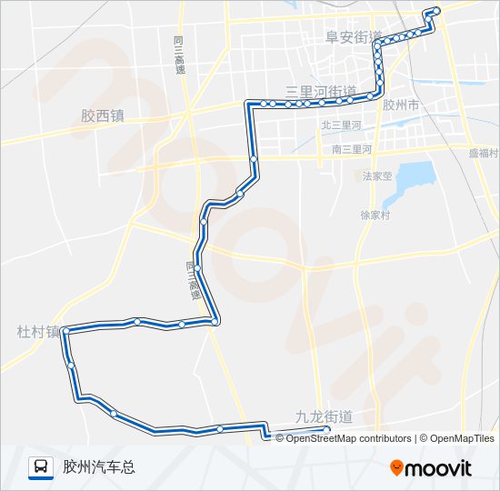 公交胶州305路的线路图