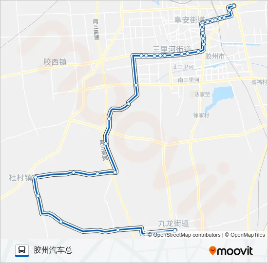 胶州305路 Bus Line Map