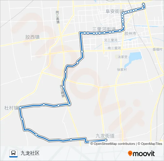 胶州305路 Bus Line Map