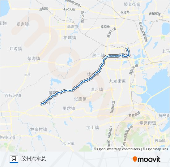 公交胶州502路的线路图