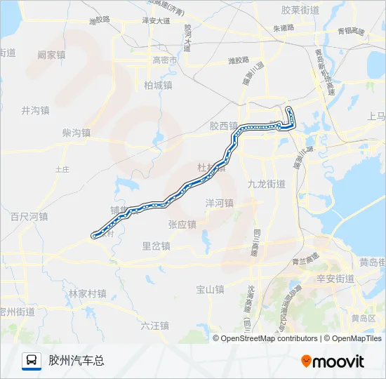 胶州502路 Bus Line Map