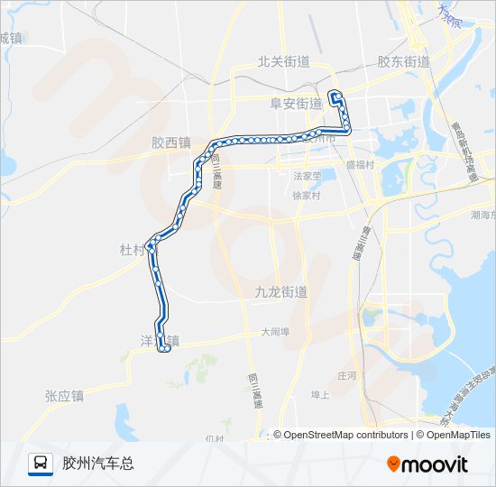 胶州505路 bus Line Map