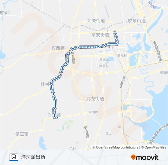 公交胶州505路的线路图