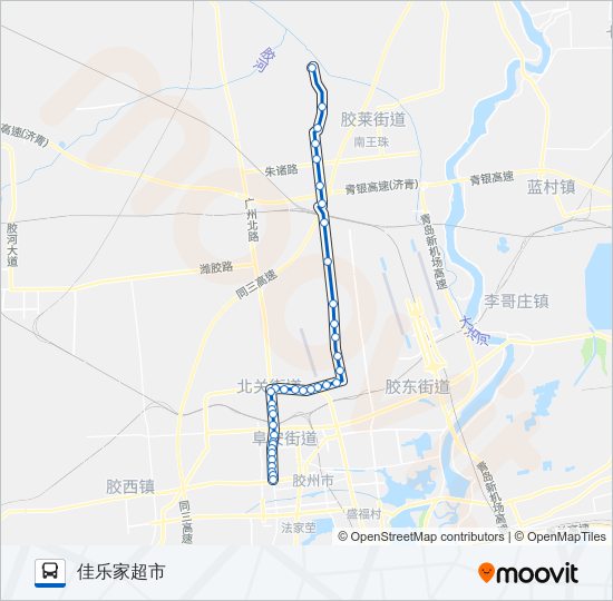 胶州603路 bus Line Map