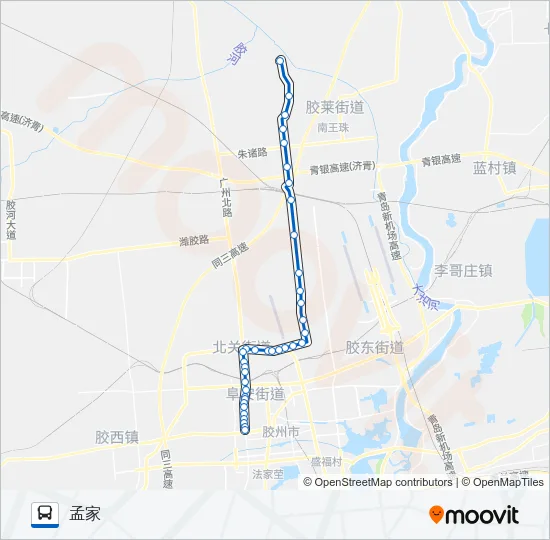 胶州603路 Bus Line Map