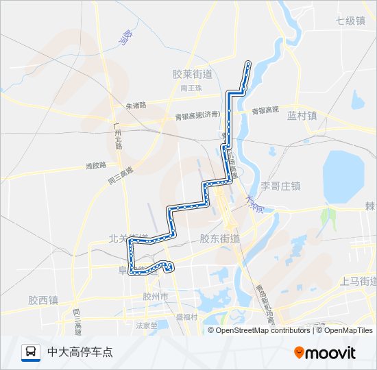 胶州607路 bus Line Map