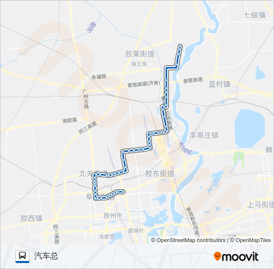 公交胶州607路的线路图