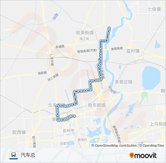 胶州607路 Bus Line Map