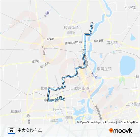 胶州607路 Bus Line Map