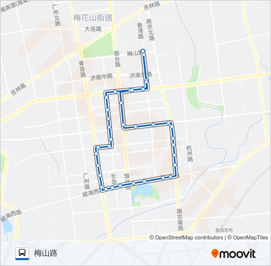 莱西6路外环 bus Line Map