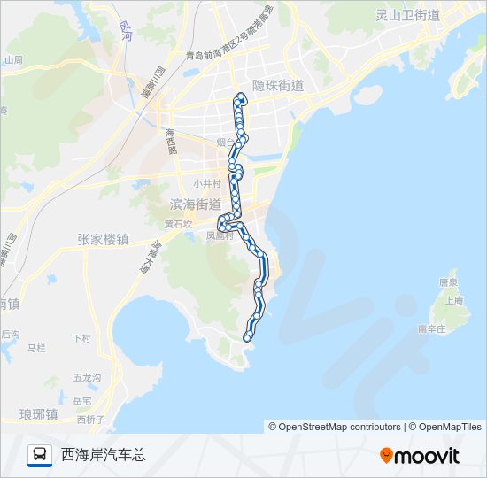 黄岛101路 Bus Line Map