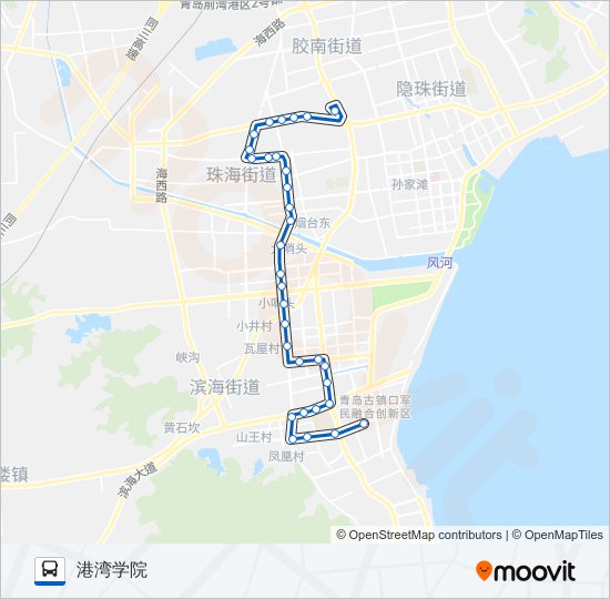 黄岛102路 bus Line Map