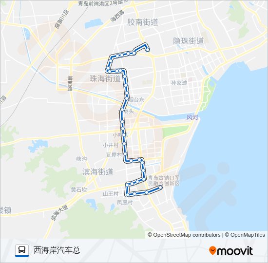 公交黄岛102路的线路图