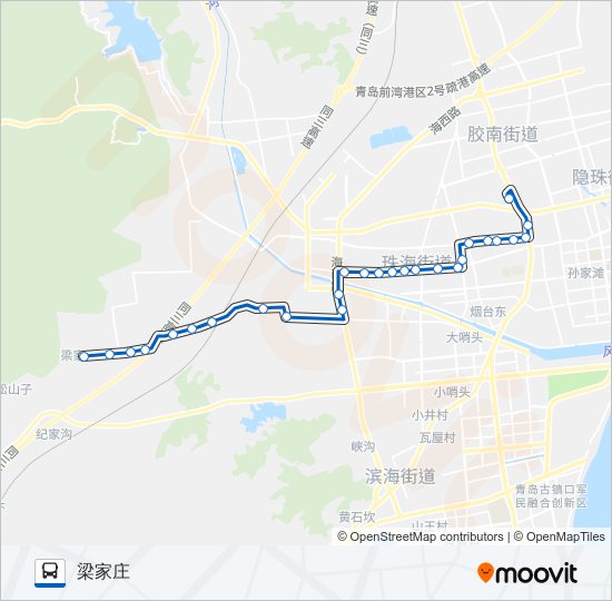 公交黄岛206路的线路图