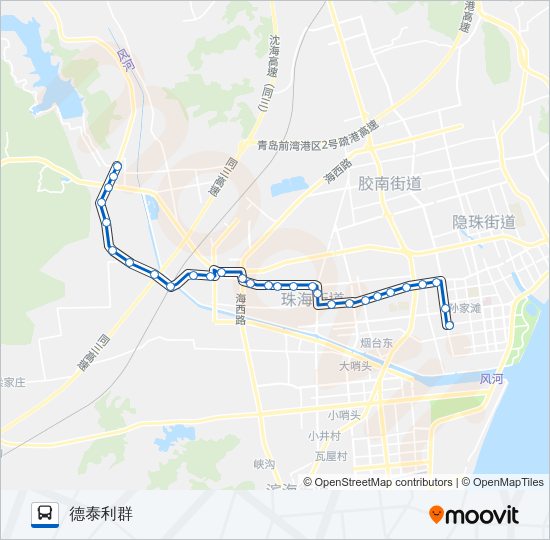 公交黄岛208路的线路图