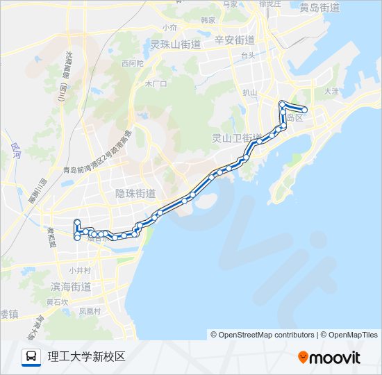 公交黄岛303路的线路图
