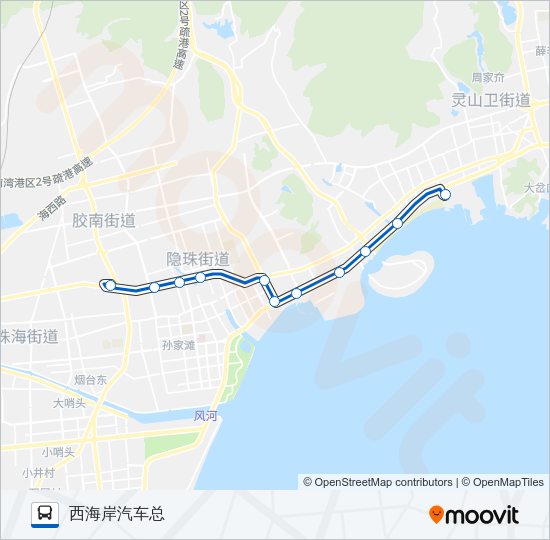 公交黄岛306路的线路图