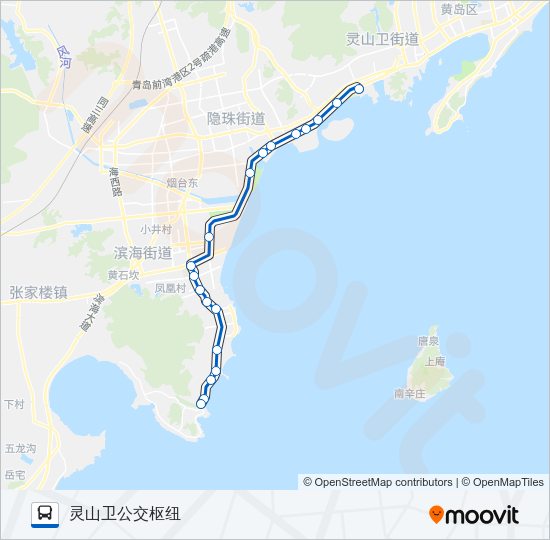 黄岛307路 Bus Line Map