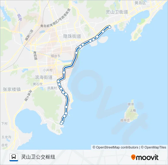 黄岛307路 Bus Line Map
