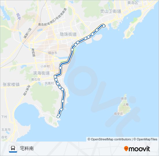 公交黄岛307路的线路图